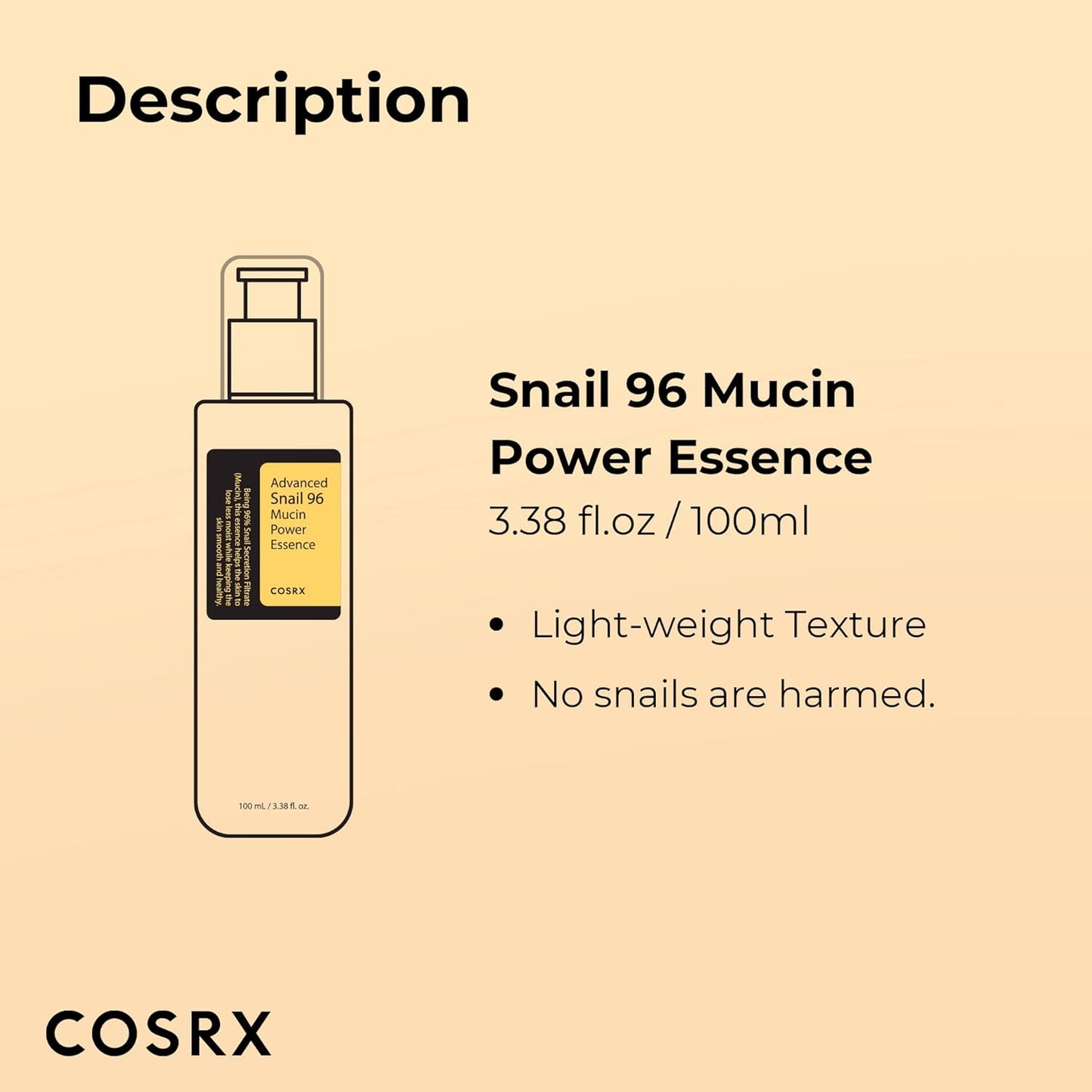 COSRX Snail Mucin 96% Power Repairing Essence 3.38 fl.oz