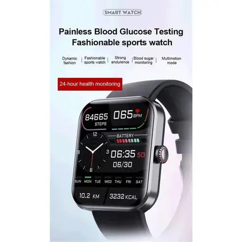 Bluetooth Fashion Smartwatch, 2023 Upgrade F57L Blood Glucose Monitoring Smartwatch Non-invasive Blood Sugar Test Smart Watch, Painless Blood Glucose Vitamins Depots