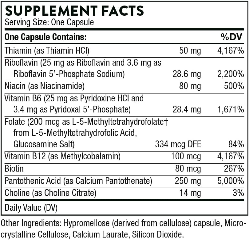 THORNE Stress B-Complex - Stress Management and Immune Function - 60 Capsules