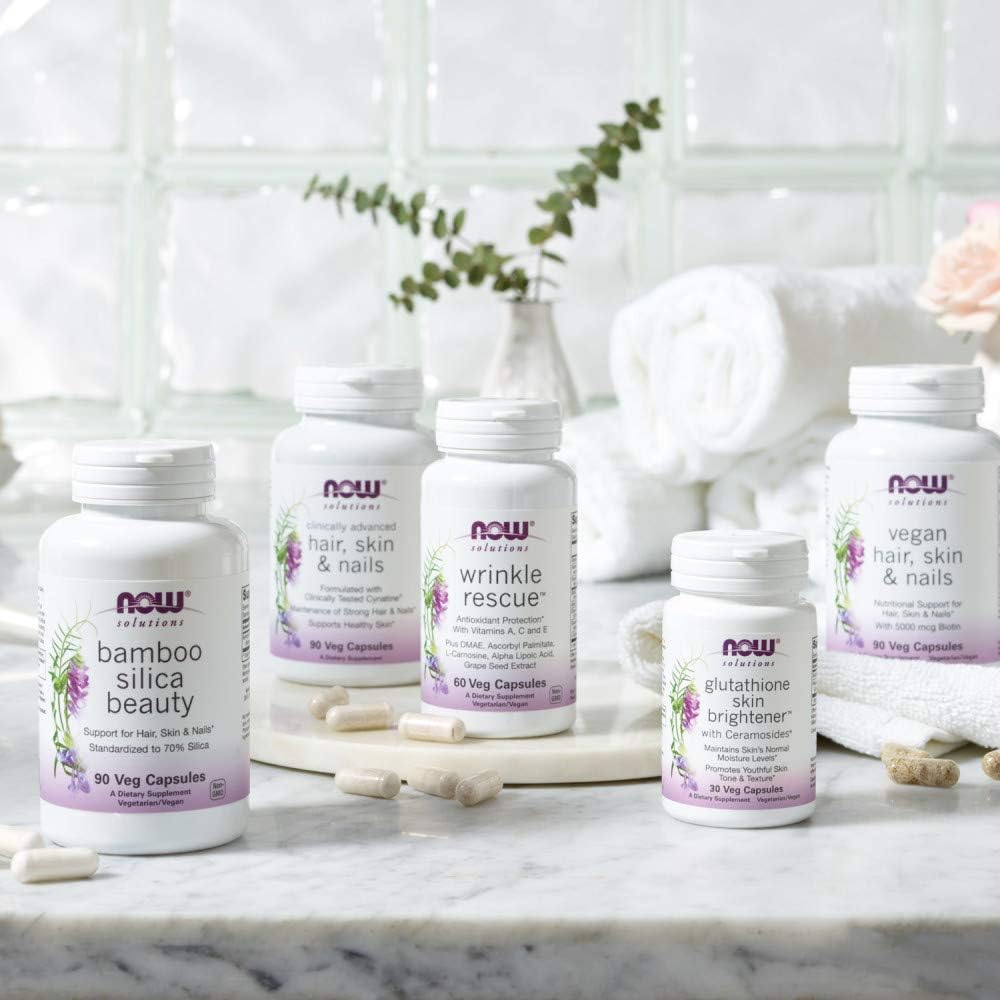 NOW Foods, Solutions, Glutathione Skin Brightener, 30 Veg Capsules