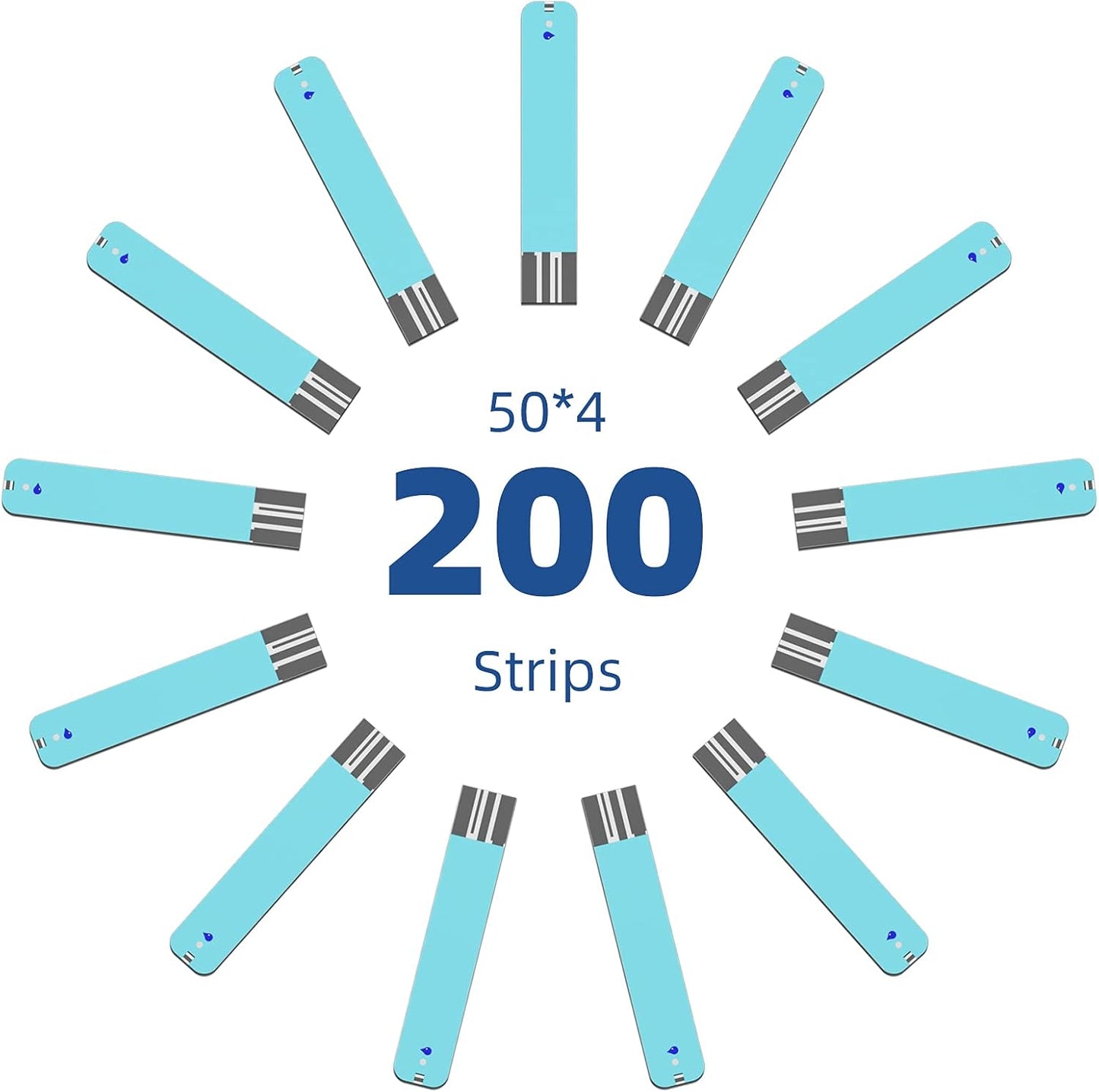 Metene TD-4116 Blood Glucose Test Strips, 200 Count Test Strips for Diabetes, Use with metene TD-4116 Blood Glucose Monitor Only