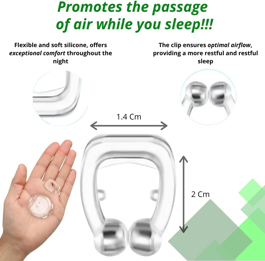 Anti Snoring Devices, Snore Stopper with Adjustable Magnet, Silicone Nose Clip Stop Snoring, 4 count