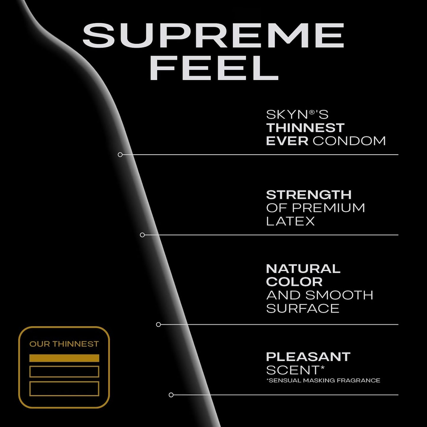 SKYN Supreme Feel Non-Latex Condoms, 10 Count, Ultra-Thin & Pre-Lubricated for a Natural, Smooth Fit