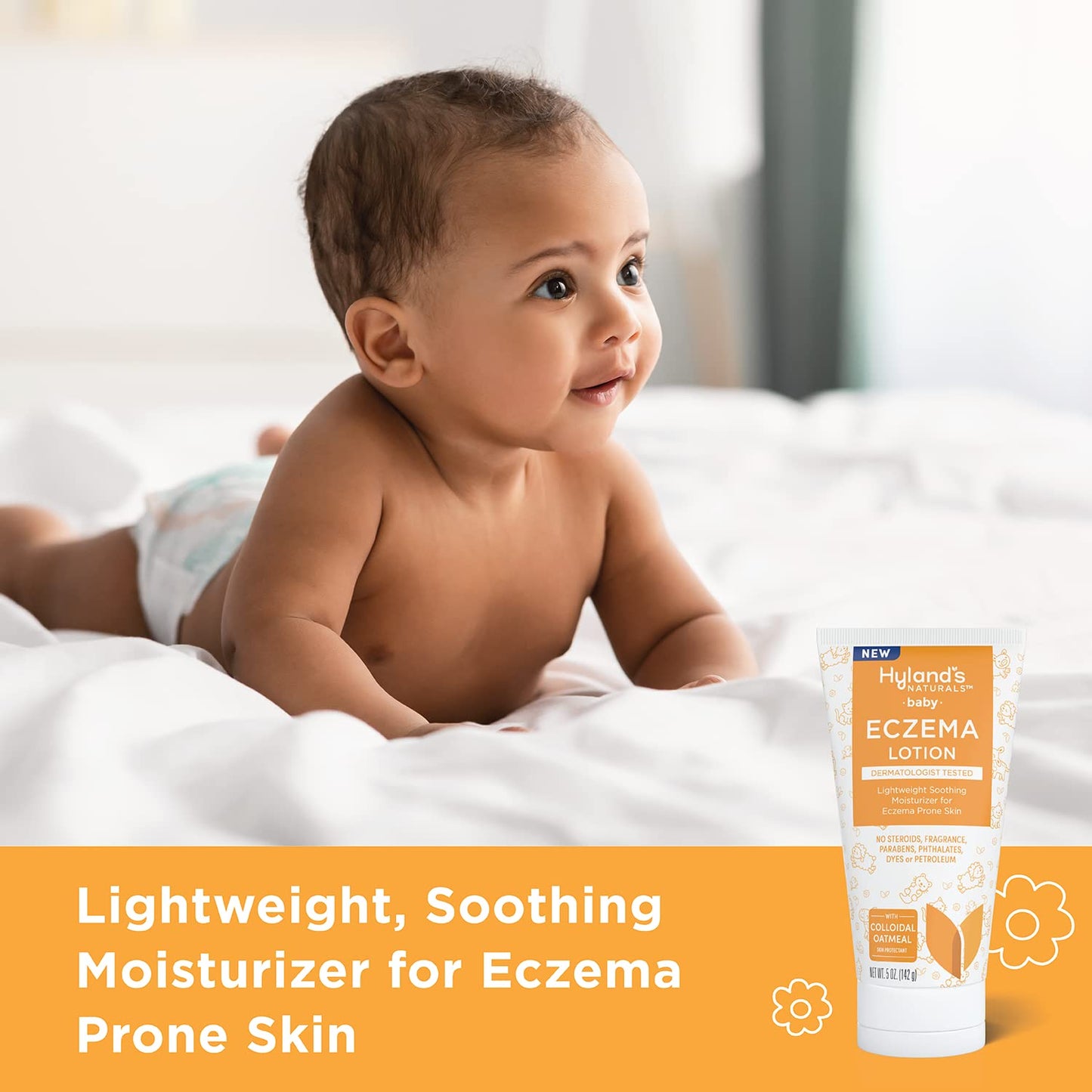 Hyland's Naturals Baby Eczema Lotion, Lightweight Soothing Moisturizer for Eczema Prone Skin, With Colloidal Oatmeal, 5 ounce