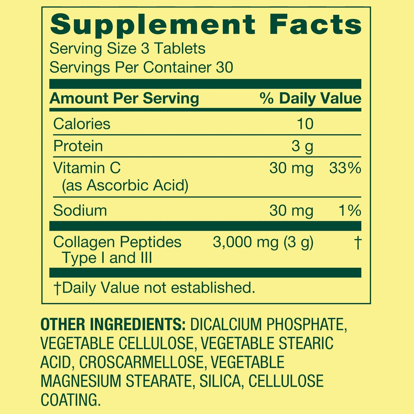 Spring Valley Collagen Type 1 & 3 plus Vitamin C, 1,000 mg, 90 Count