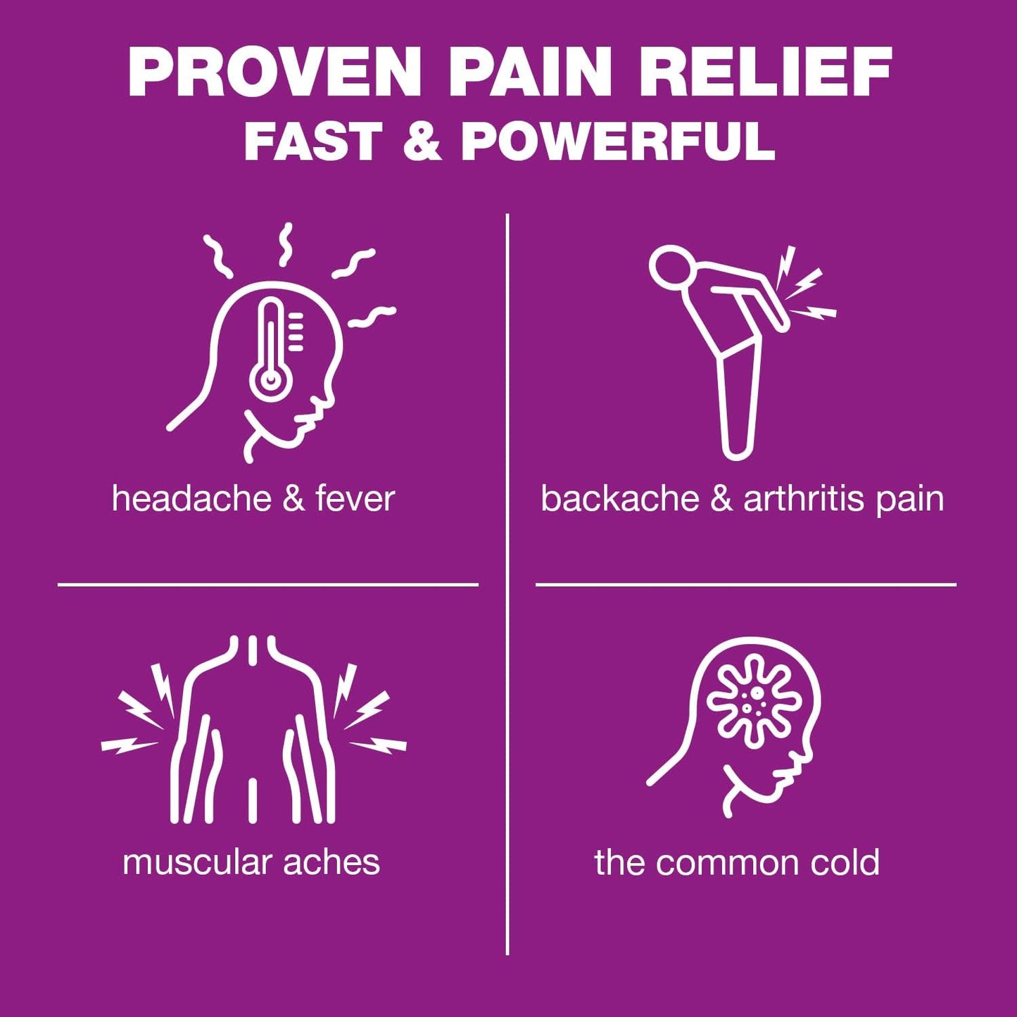 Health A2Z Tension Headache Relief | 50 Caplets | Acetaminophen 500mg | Caffeine 65mg | Pain Reliever Aid | Aspirin Free