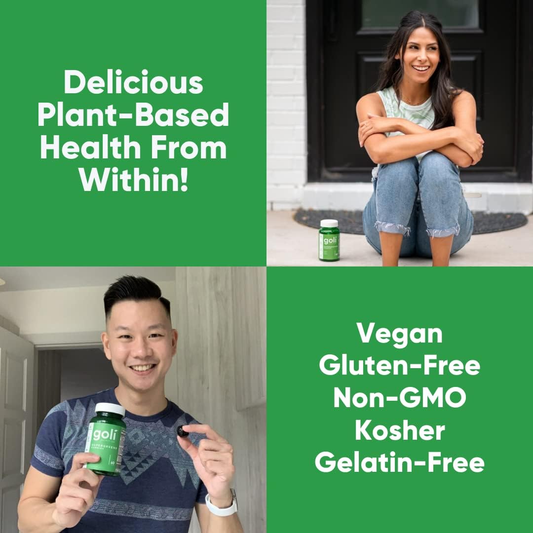 Goli SuperGreen Gummy Vitamin - 60 Count - Essential Vitamins and Minerals - Plant-Based, Vegan, Gluten-Free & Gelatin Free