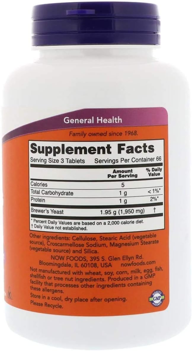 NOW Foods Brewer's Yeast 650 mg 200 Tablets