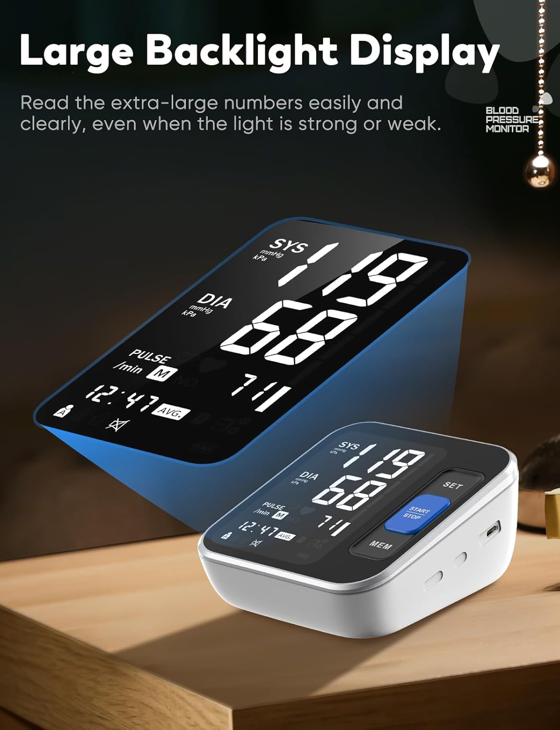 ATUDER Blood Pressure Monitors for Home Use Upper Arm Digital BP Machine with Carrying Case