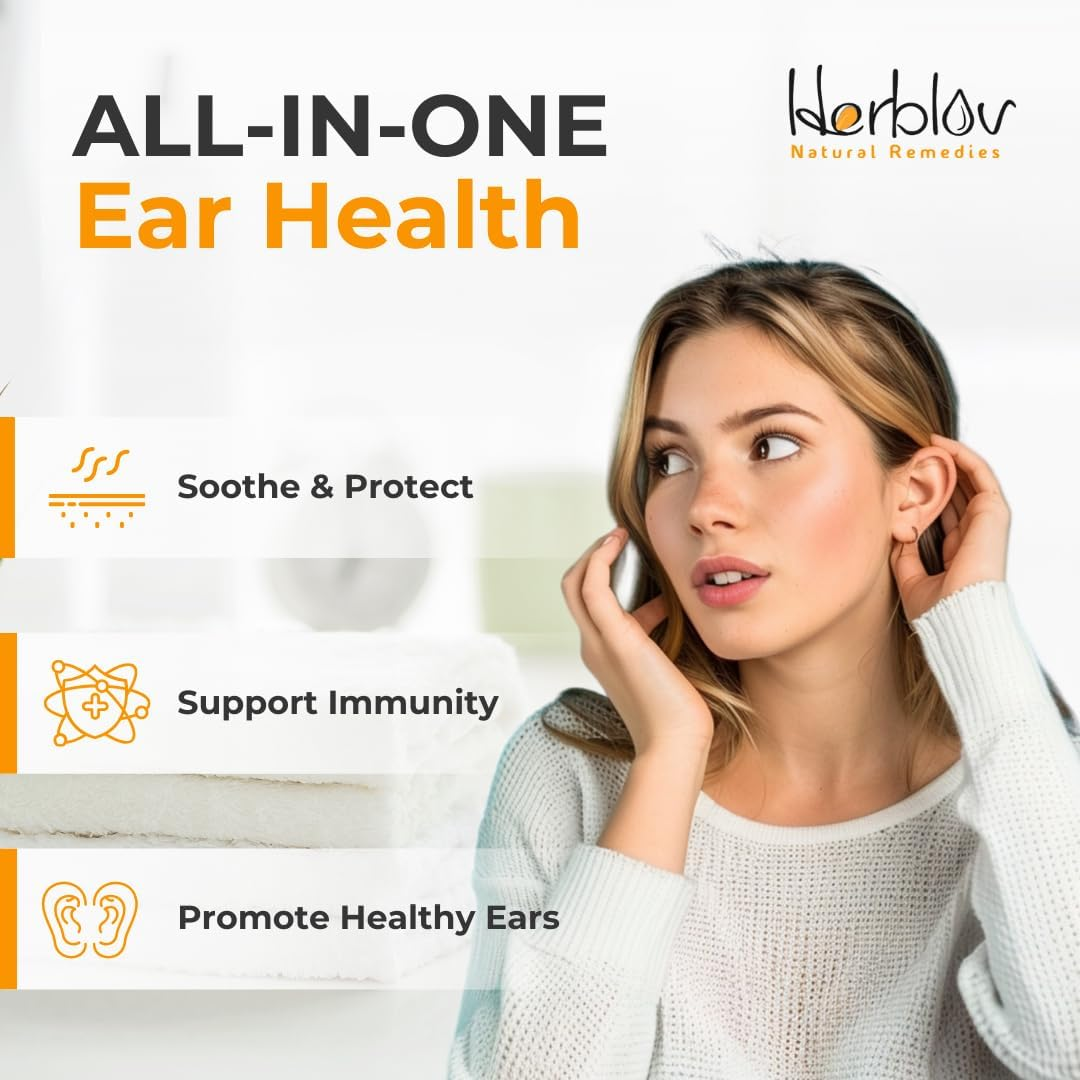Organic Ear Oil for Ear Infections - Natural Eardrops for Infection Prevention, Swimmer's Ear & Wax Removal - Kids, Adults, Baby, Dog Earache Remedy - with Mullein, Garlic, Calendula, Made in USA