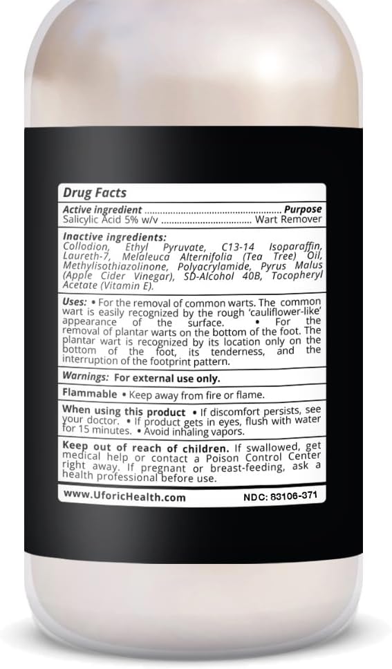 Uforic Health Wart Remover - Maximum Strength Genital Wart Treatment & Plantar Wart Removal - for Men & Women (1-Pack)