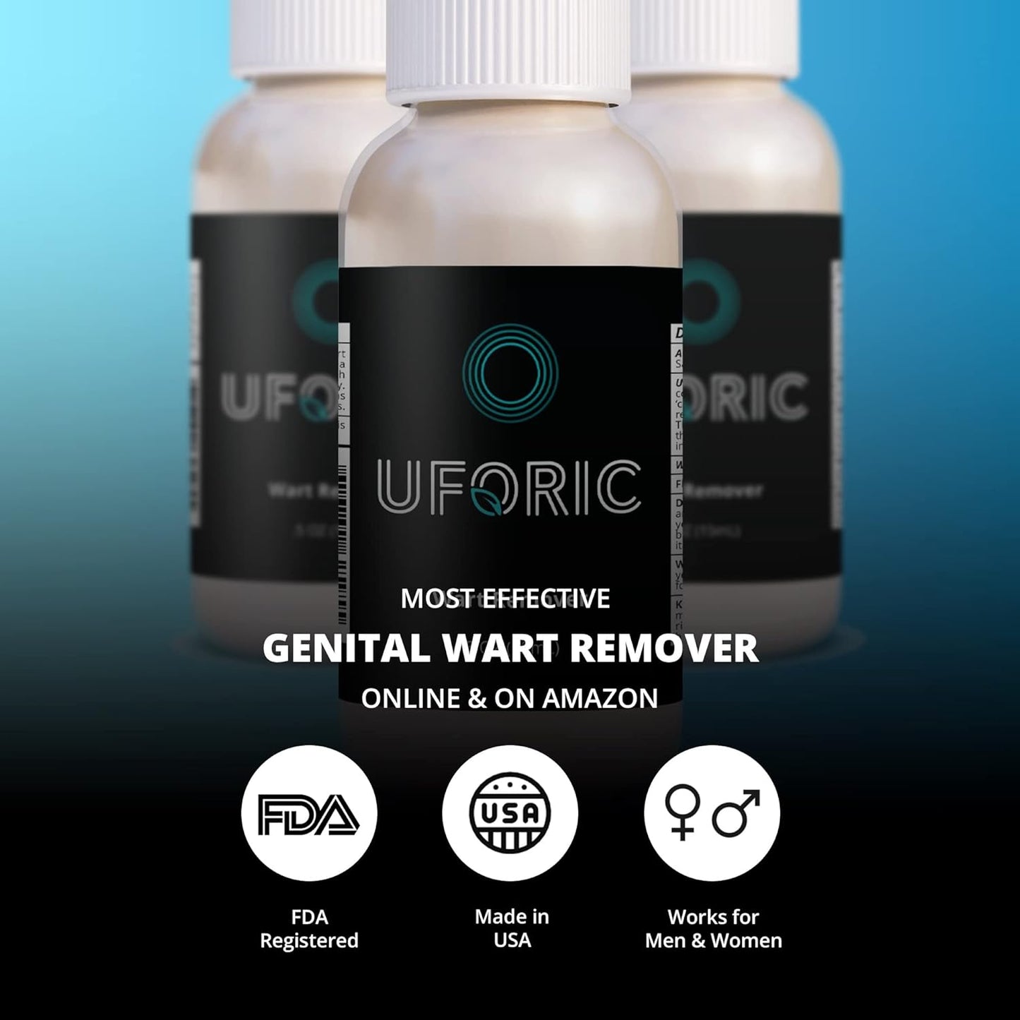 Uforic Health Wart Remover - Maximum Strength Genital Wart Treatment & Plantar Wart Removal - for Men & Women (1-Pack)