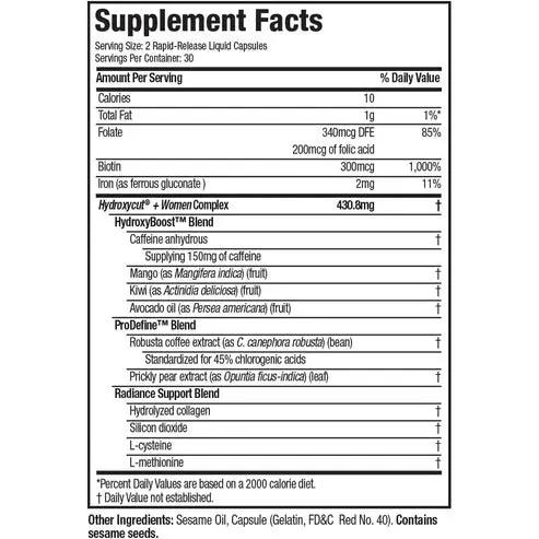 Hydroxycut + Women Pills with Biotin & Collagen | Hair Nails and Skin Vitamins | Iron Supplement | Energy Pills, 60 Count Vitamins Depots