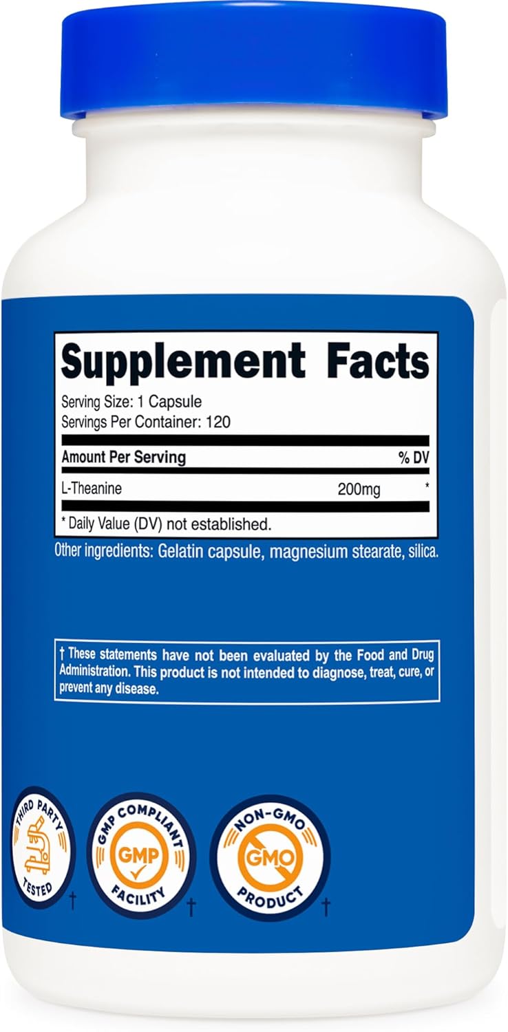 Nutricost L-Theanine 200mg Double Strength, 120 Capsules,