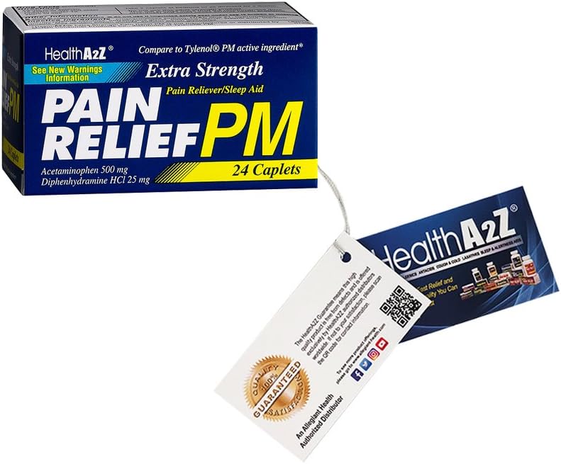 HealthA2Z Extra Extra Strength Pain Relief PM, 24 Packs