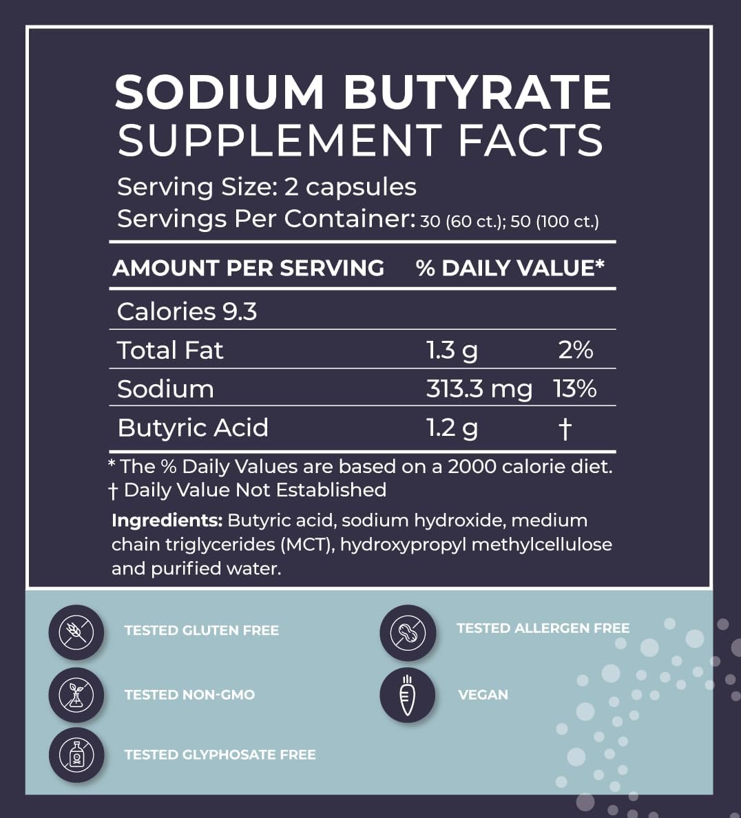 BodyBio Gut Health Supplement 100 Caps - Butyrate + Sodium | The Ultimate Postbiotic | No Bloating | No Gas | Great Poops | Supports Healthy Digestion | Leaky Gut Repair | No Additives