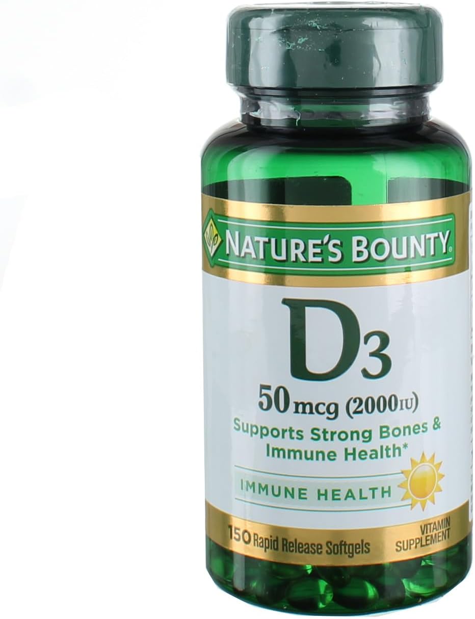Nature's Bounty Vitamin D3 2000 IU Softgels 150