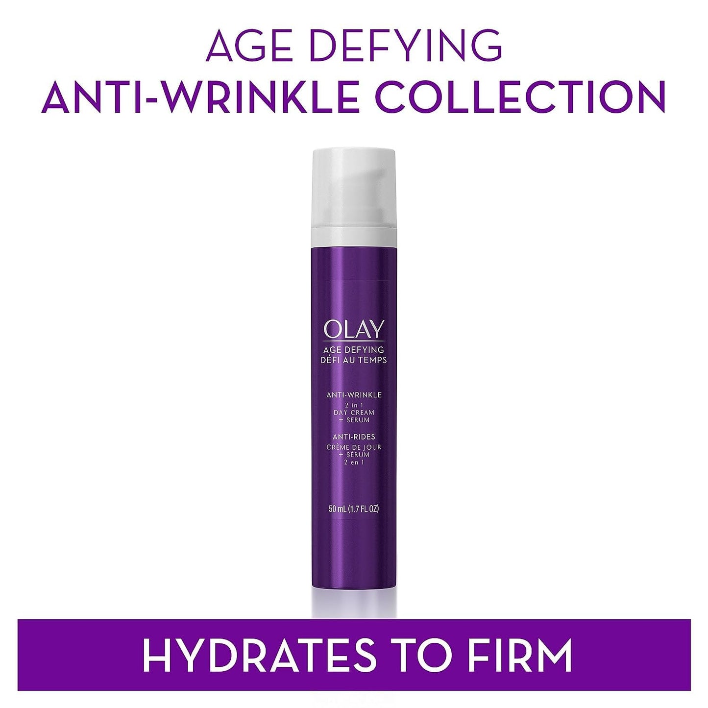 Olay Wrinkle Cream by Olay Age Defying 2-in-1 Anti-Wrinkle Day Cream Plus Serum, 50 ml