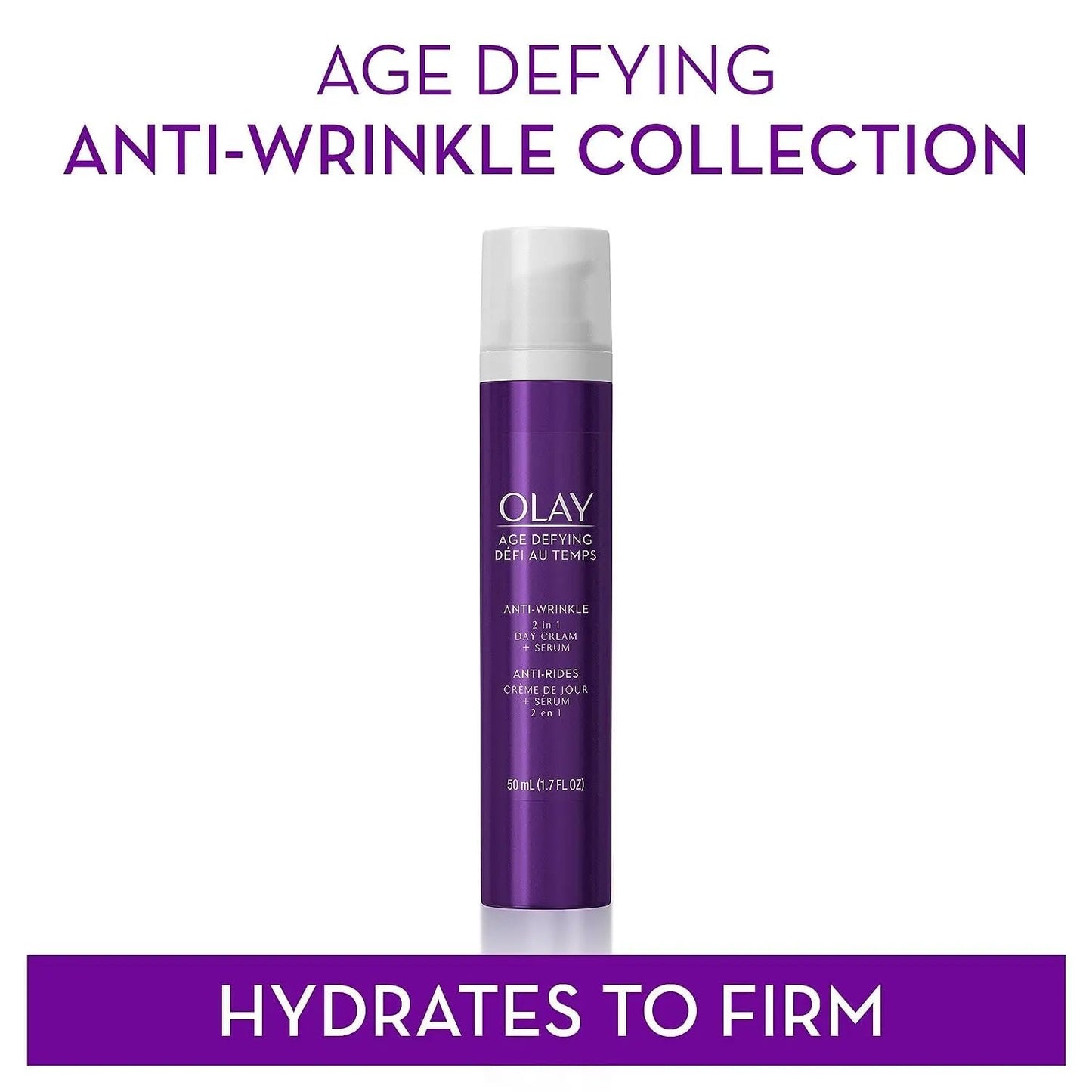 Olay Wrinkle Cream by Olay Age Defying 2-in-1 Anti-Wrinkle Day Cream Plus Serum, 50 ml Olay