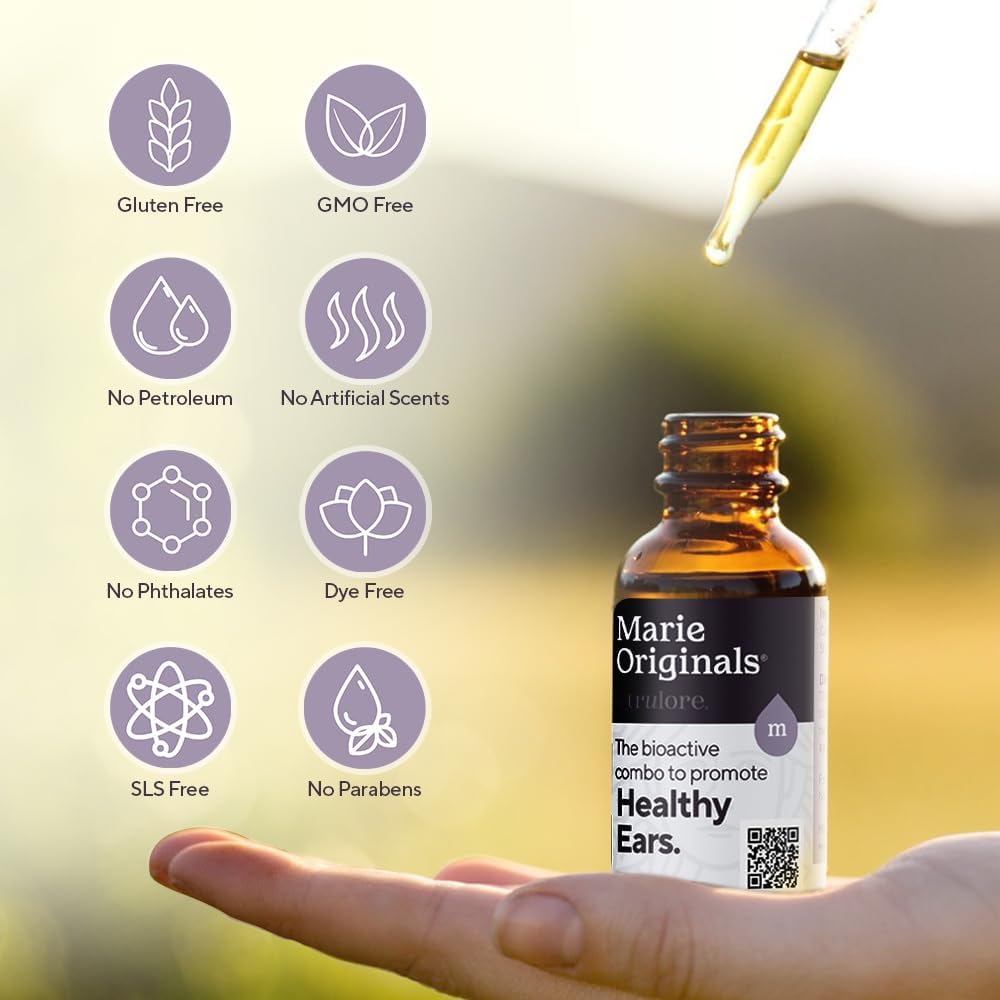 Organic Ear Oil for Ear Infections All Natural Eardrops for Infection Prevention Swimmer's Ear and Wax Removal - Kids Adults Baby Dog Earache Remedy - with Mullein, Garlic | Marie Originals (2 Pack)