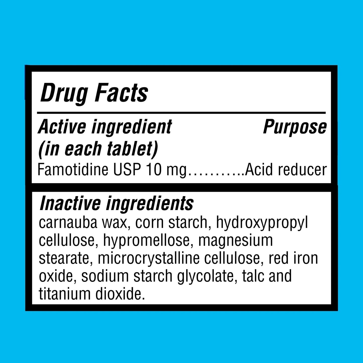 Equate Original Strength Famotidine Tablets, 10 mg, 30 Count Equate