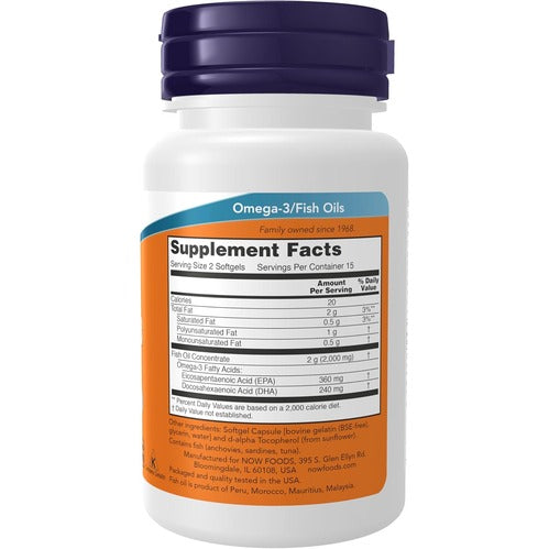 NOW Foods, Omega-3 Fish Oil, 1000 mg, 30 Softgels