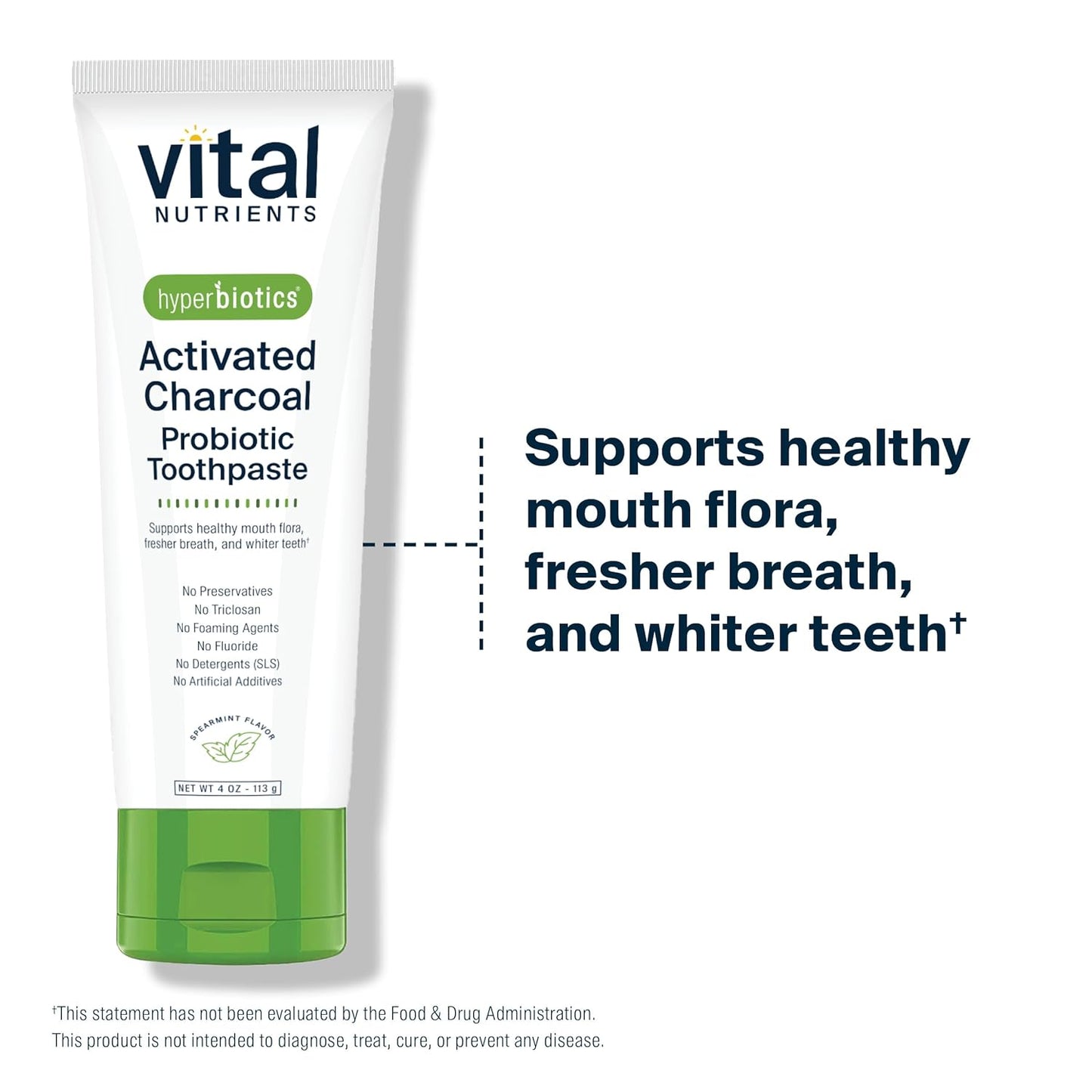 Hyperbiotics Vegan Pro Dental ENT and Spearmint Charcoal Toothpaste | Probiotic Bundle | Freshen Bad Breath | 90 Count Tablets and 4oz Tube