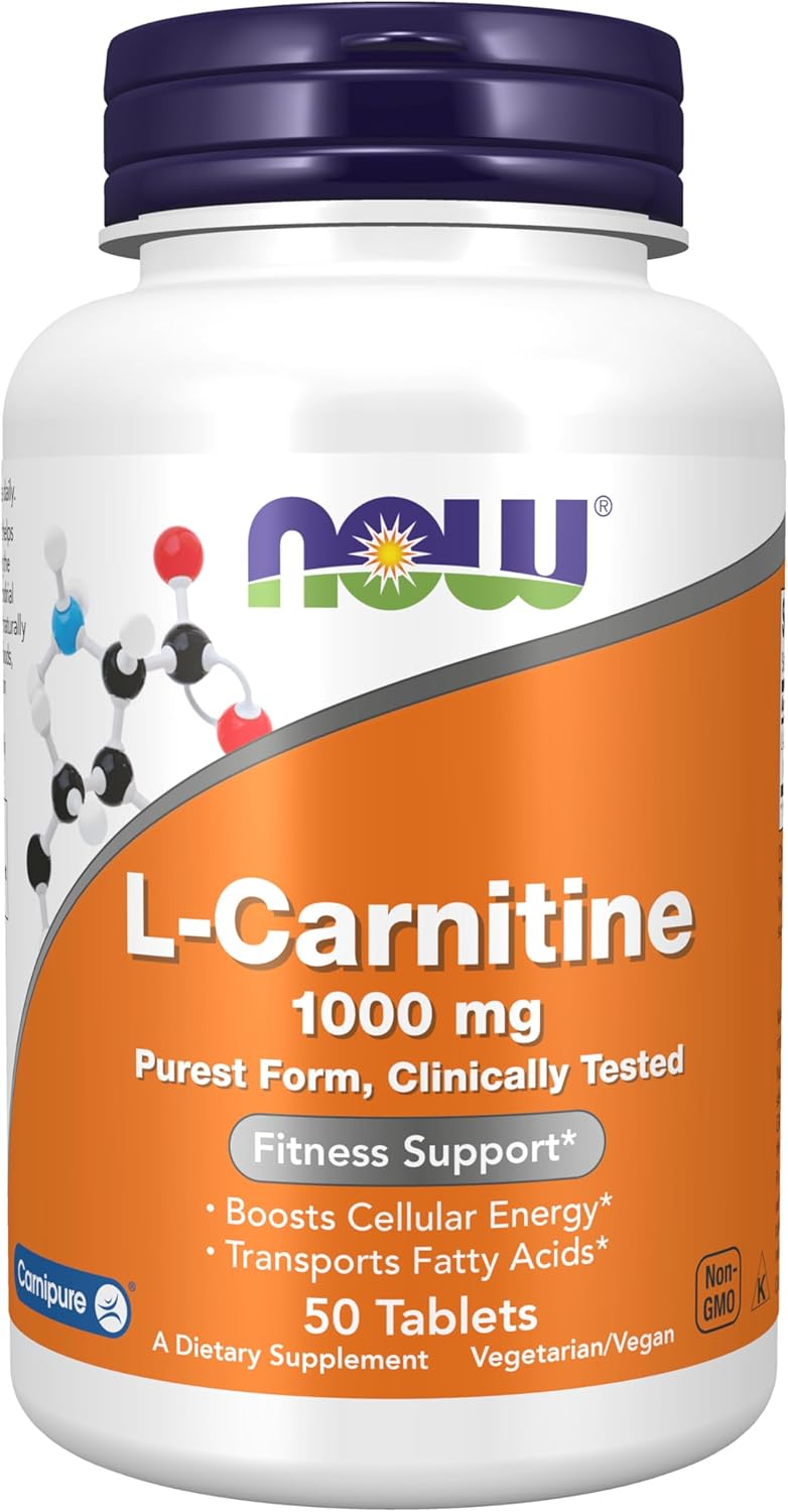 NOW Foods, L-Carnitine, 1,000 mg, 50 Tablets