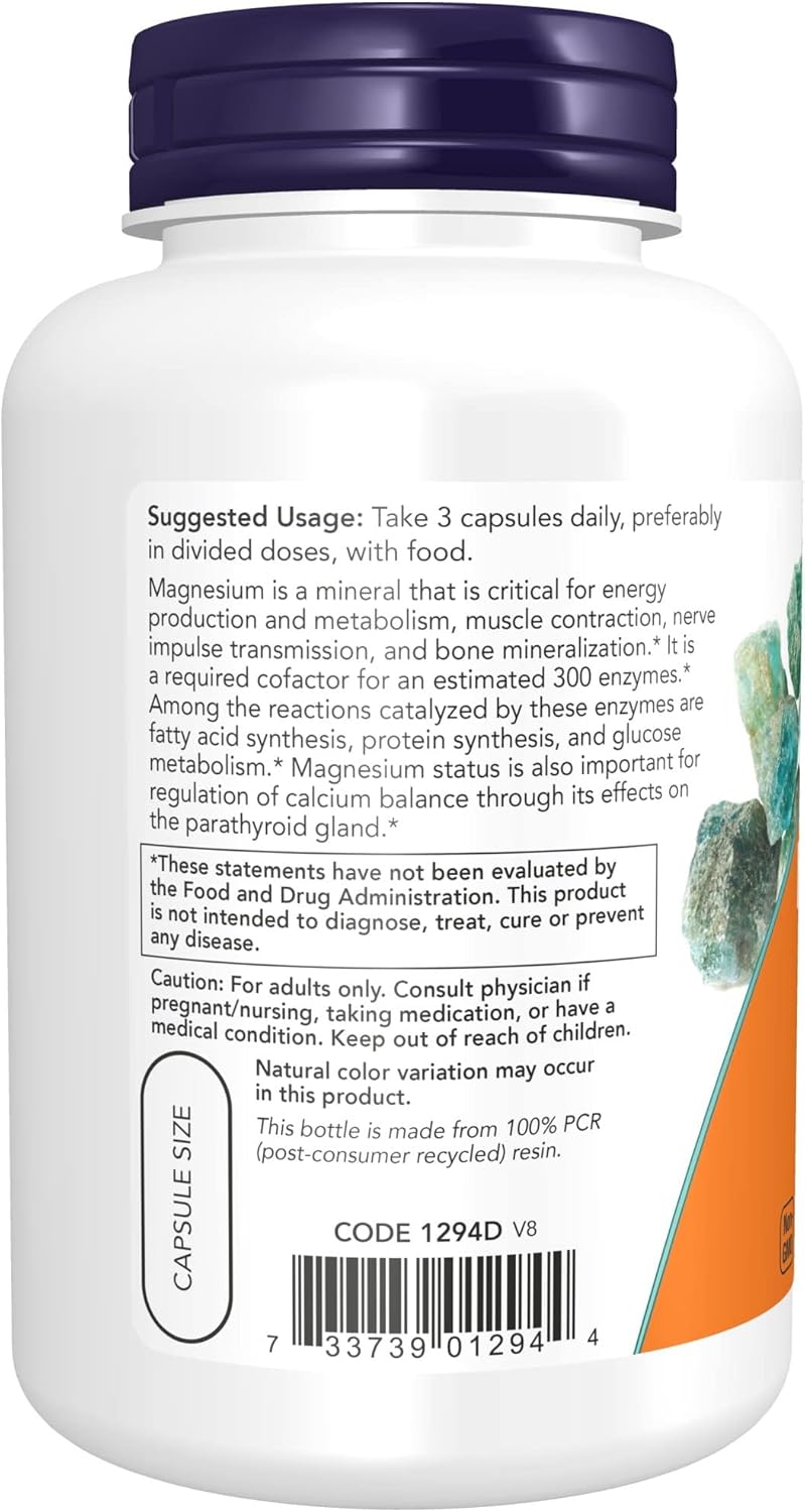 NOW Supplements, Magnesium Citrate, 120 Veg Capsules