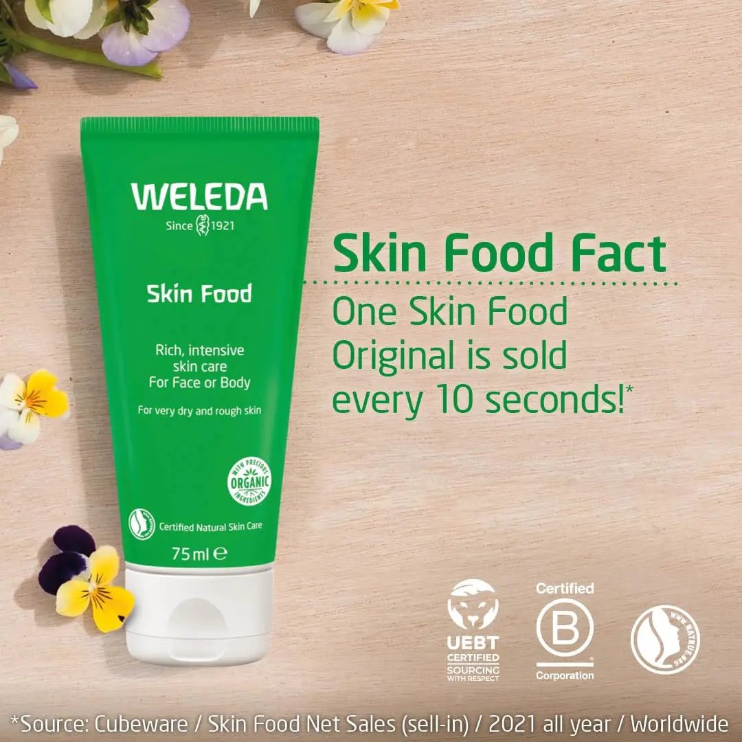 Weleda Skin Food Original Ultra-Rich Body Cream 2.5 Fluid Ounce, Plant Rich Hydrating Moisturizer with Pansy, Chamomile and Calendula Weleda
