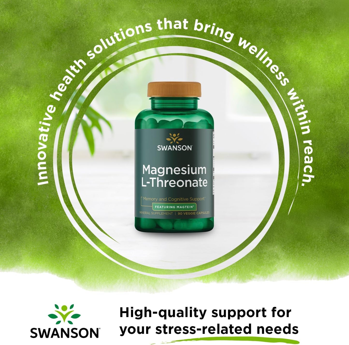 Swanson, Magnesium L-Threonate, 90 Veggie Capsules
