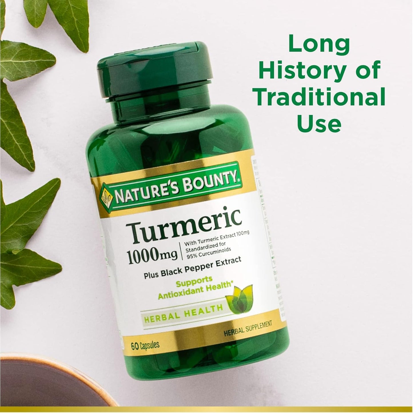 Nature's Bounty Turmeric With Black Pepper Extract, 1000mg, 60 Capsules