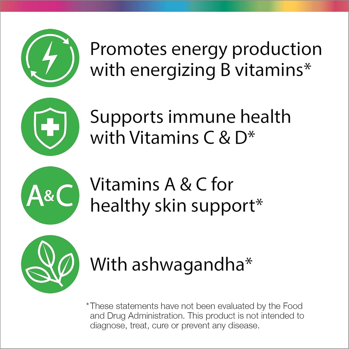Rainbow Light Multivitamin Gummies for Teens, Vitamin C, Zinc, & B Complex, Supports Healthy Skin and a Strong Immune System, Gluten Free, Vegetarian, Fruit Punch, 120 Gummies