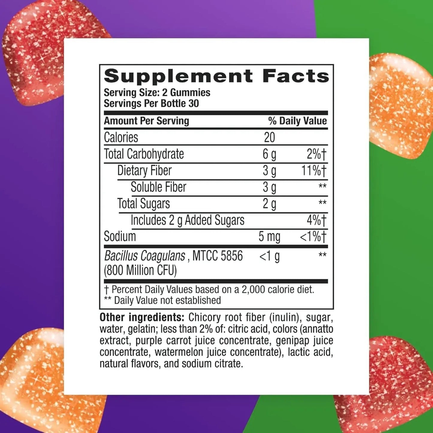 Vitafusion Fiber Well + Probiotics Gummies for Adults,TO SUPPORT REGULARITY DIGESTIVE TRACT 60 Count Vitafusion