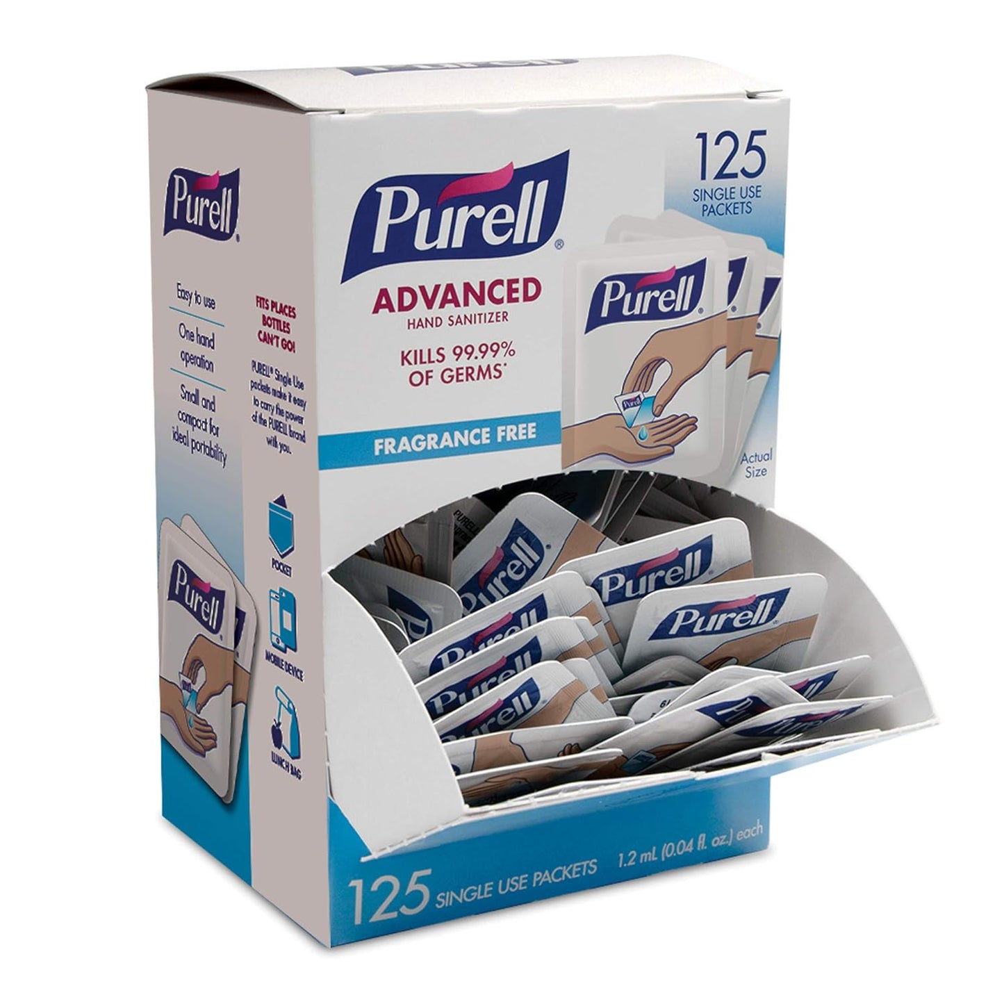 PURELL SINGLES Advanced Hand Sanitizer Gel, 125 Count