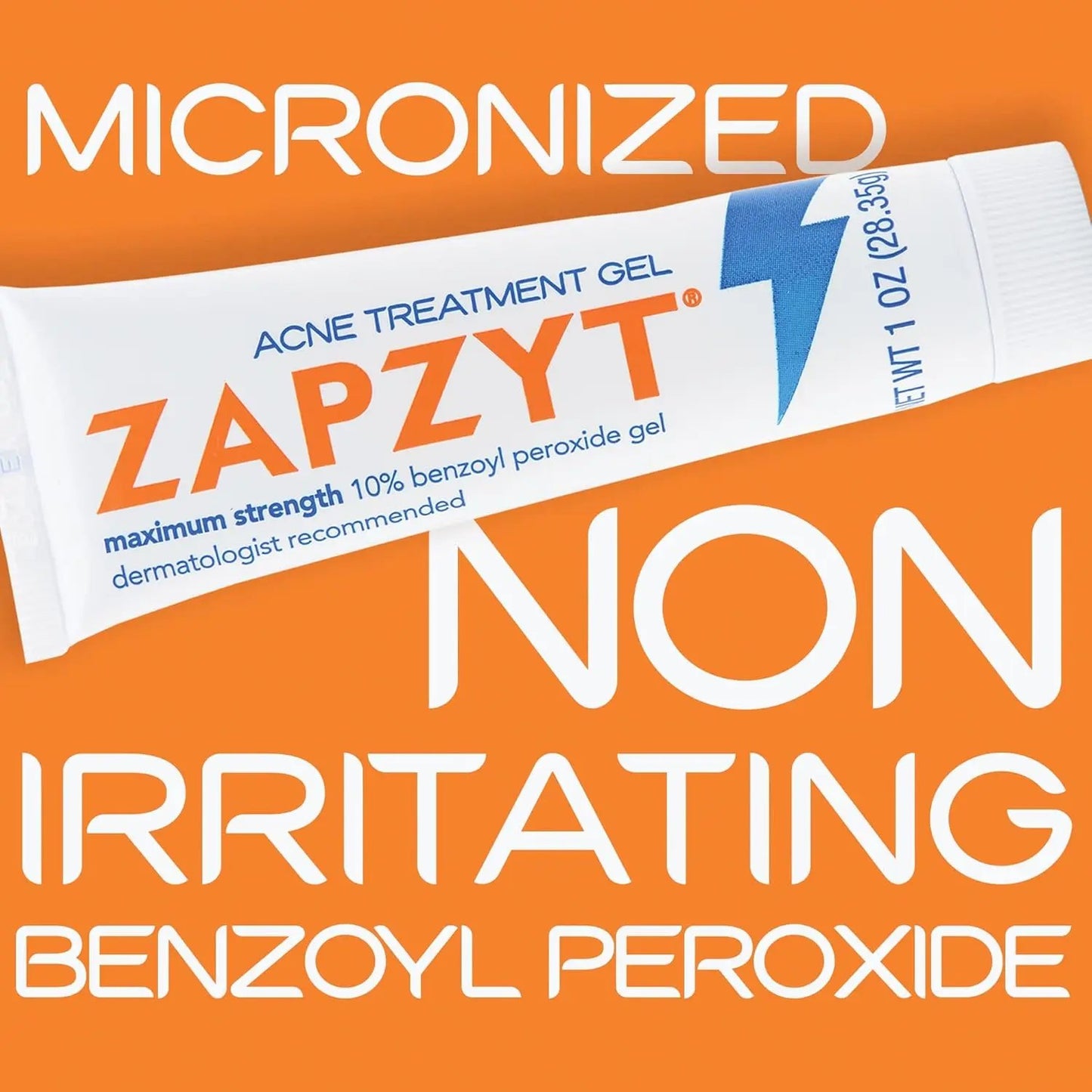 ZAPZYT Maximum Strength 10% Benzoyl Peroxide Acne Treatment Gel 1 oz ZAPZYT