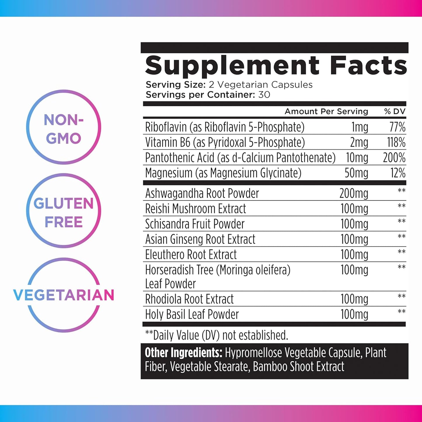 Livingood Daily De-Stress Relief Supplement, 60 Vegetarian Capsules