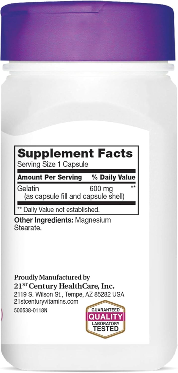 21st Century Gelatin 600mg, 100 Capsules 21st Century