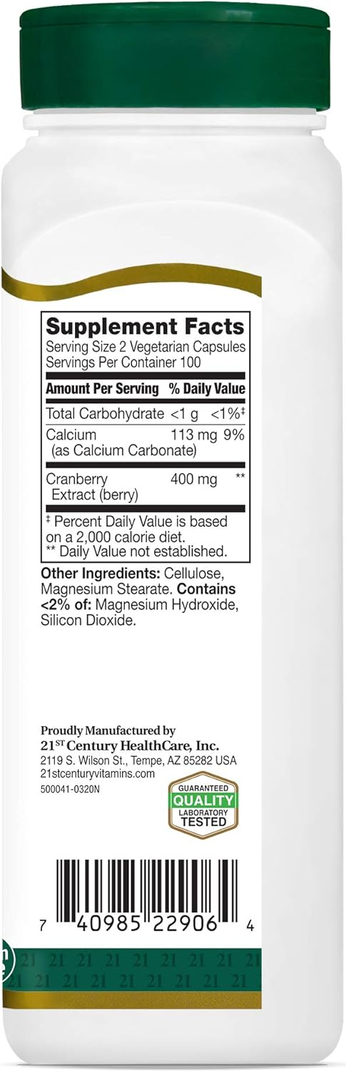 21st Century Healthcare, Inc Cranberry Extract Capsules, 200 Count 21st Century