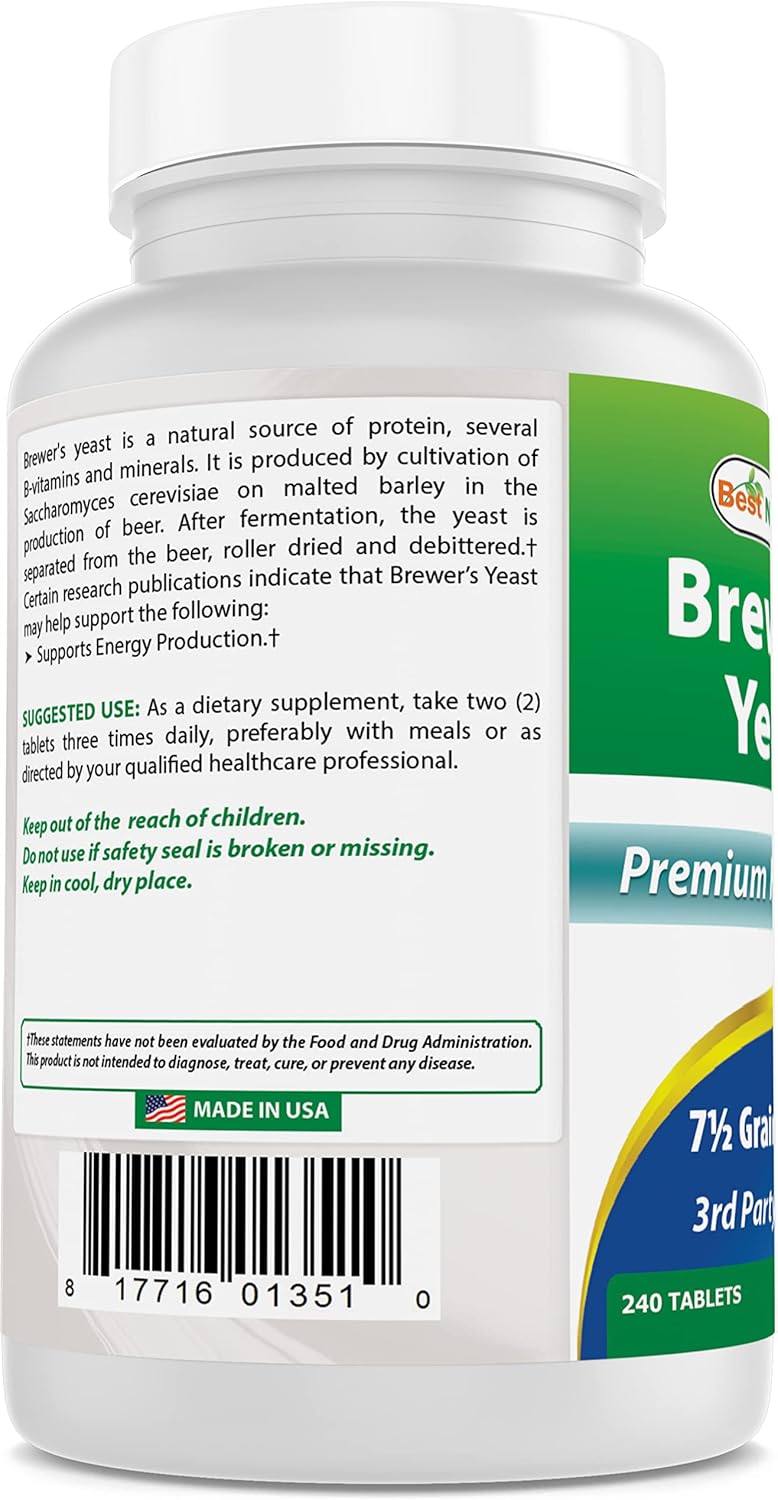 Best Naturals Brewers Yeast 500mg 240 Tablets Best Naturals