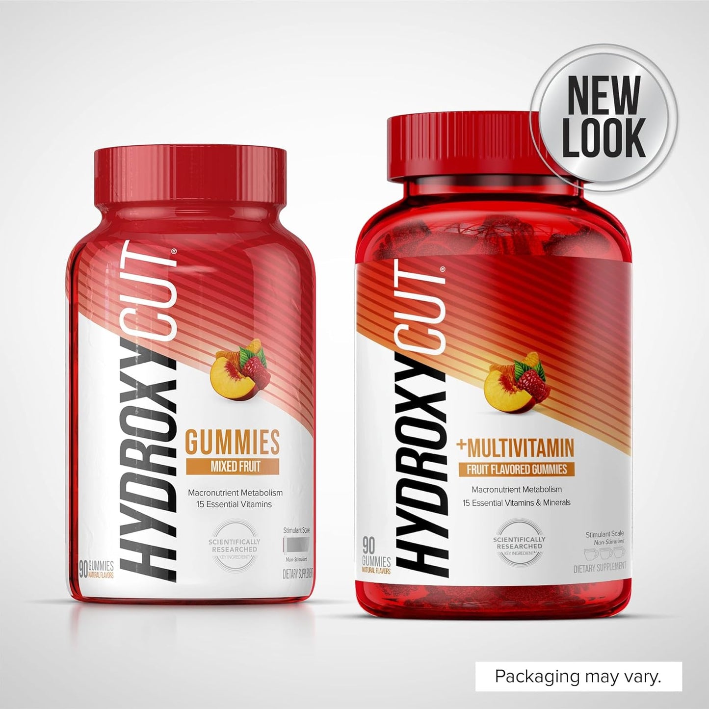 Hydroxycut Caffeine-Free Gummy for Women & Men , 15 Essential Vitamins & Minerals , Metabolism , 90 Count