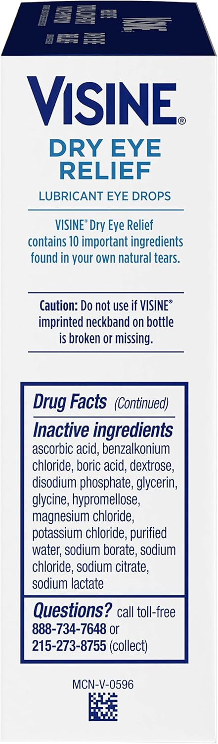 Visine Red Eye Total Comfort Multi-Symptom & Dry Eye Relief Lubricant Eye Drops, 2 Items
