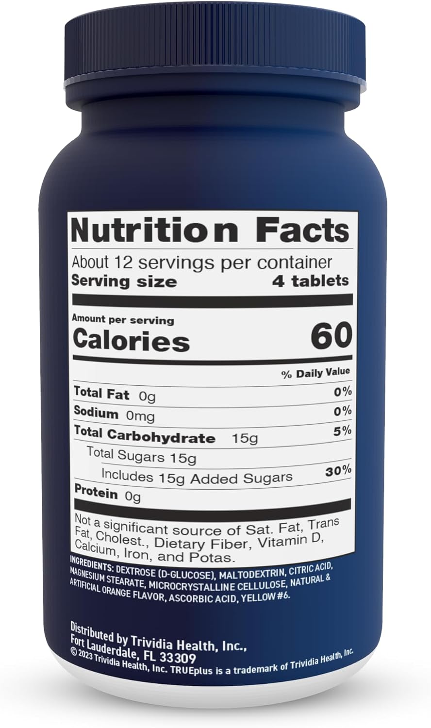TRUEplus® Glucose Tablets, Orange - 50ct