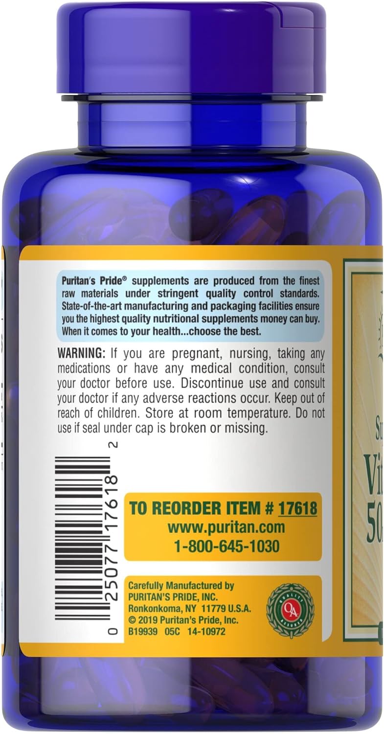 Puritan's Pride Vitamin D3 50 mcg 2,000 IU - 200 softgels