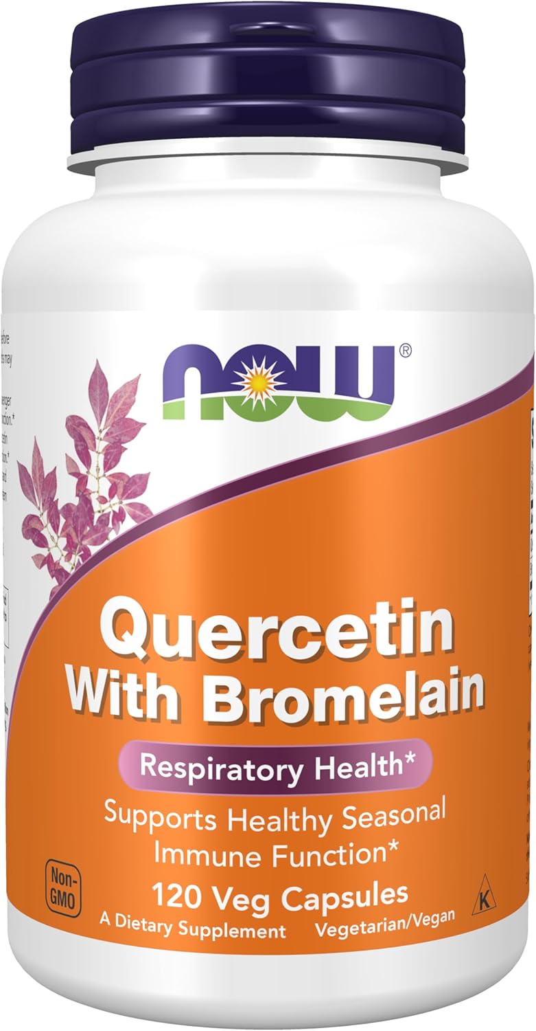 NOW Foods Supplements, Quercetin with Bromelain, Balanced Immune System*, 120 Veg Capsules