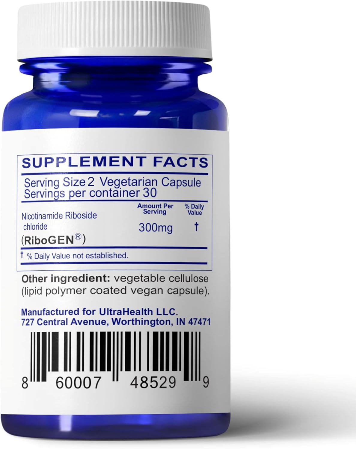 UltraHealth NR (nicotinamide riboside) ENTERIC - High Purity NAD+ Supplement.