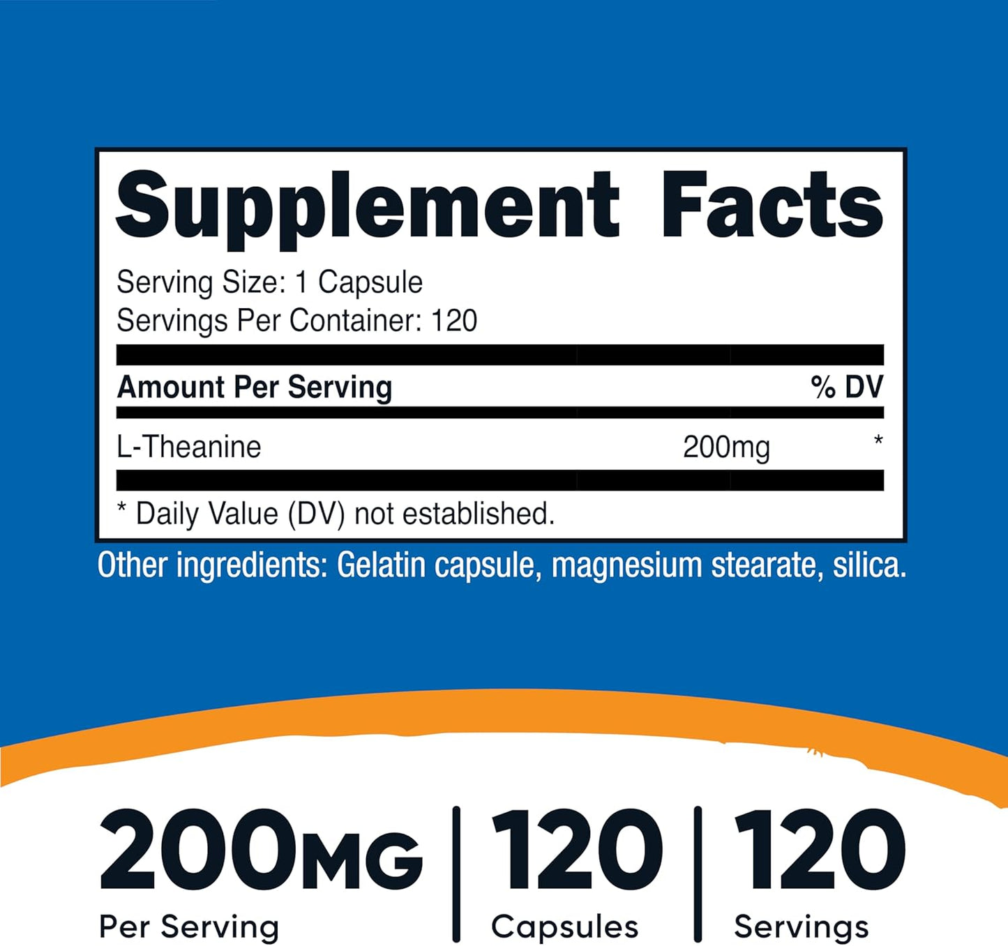 Nutricost L-Theanine 200mg Double Strength, 120 Capsules,
