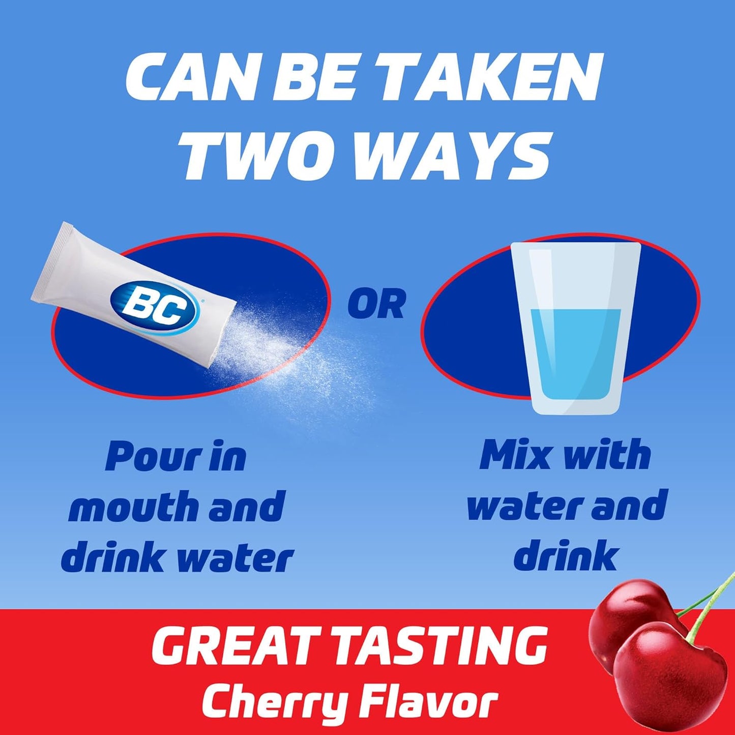 BC Powder Pain Reliever, Cherry Flavor, 24 Count