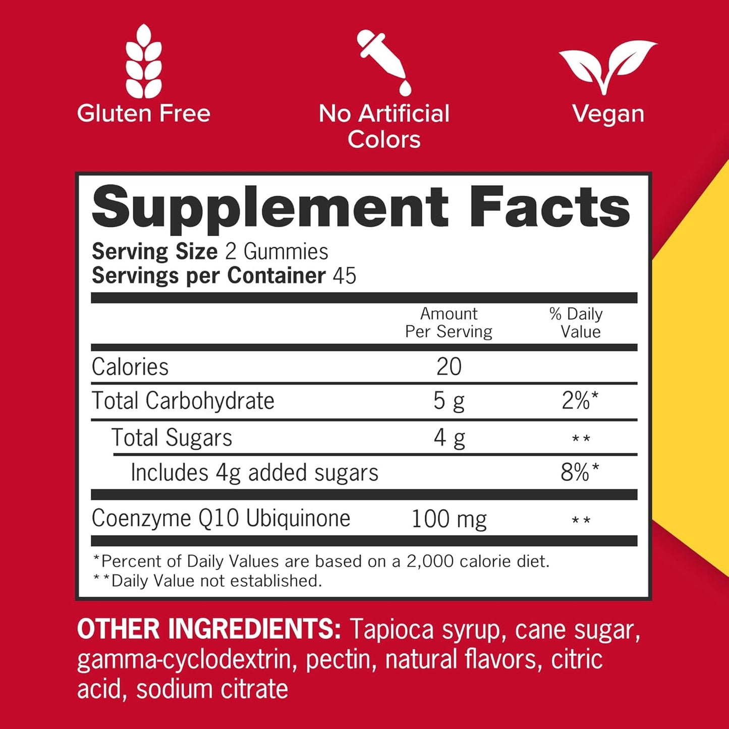 Qunol CoQ10 100mg, Delicious Gummy Supplements, Coenzyme Q10 Helps Support Heart Health, Vegan, Gluten Free, Ultra High Absorption - 90 Count