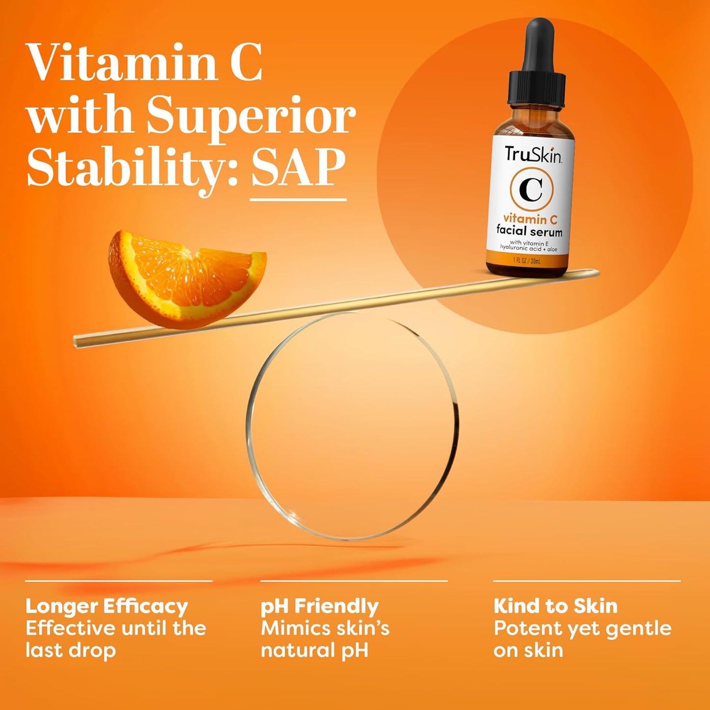TruSkin Vitamin C Serum for Face – Anti Aging Face Serum with Vitamin C, Hyaluronic Acid, Vitamin E – Brightening Serum for Dark Spots, Even Skin Tone, Eye Area, Fine Lines & Wrinkles, 1 Fl Oz